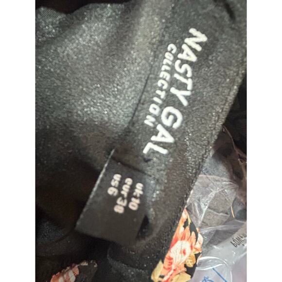 NASTY GAL BLOUSEN BROWN FLORAL LONG SLEEVE DRESS WOMENS SIZE 6 - Picture 6 of 12